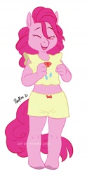 Size: 800x1619 | Tagged: safe, artist:powree, pinkie pie, earth pony, anthro, unguligrade anthro, g4, clothes, cute, simple background, solo, white background