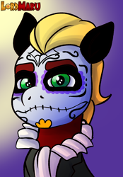 Size: 3500x5024 | Tagged: safe, artist:lordmarukio, sprout cloverleaf, earth pony, pony, g5, my little pony: a new generation, clothes, costume, dia de los muertos, face paint, halloween, halloween costume, holiday, looking at you