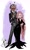 Size: 1204x2000 | Tagged: safe, artist:merbunny, angel bunny, discord, fluttershy, human, rabbit, g4, animal, beard, blushing, clothes, dark skin, dress, elf ears, eyeshadow, facial hair, female, halloween, heart, holiday, humanized, makeup, male, ship:discoshy, shipping, simple background, straight, suit, the addams family