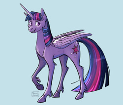 Size: 1280x1098 | Tagged: safe, artist:naomihubbard276, twilight sparkle, alicorn, pony, g4, blue background, simple background, solo, twilight sparkle (alicorn)