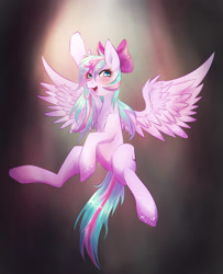 Size: 1300x1600 | Tagged: safe, artist:chocori, oc, oc only, pegasus, pony, bow, hair bow, solo