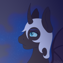 Size: 1000x1000 | Tagged: safe, artist:lilsoftlamb, nightmare moon, pony, g4, bust, portrait, solo