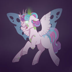 Size: 1280x1280 | Tagged: safe, artist:lilsoftlamb, princess flurry heart, changepony, hybrid, pony, g4, corrupted, older, older flurry heart, open mouth, solo, species swap