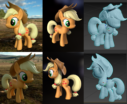 Size: 2075x1702 | Tagged: safe, artist:reconprobe, applejack, earth pony, pony, g4, 3d