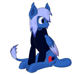 Size: 1620x1620 | Tagged: safe, artist:thekamko, oc, oc only, oc:kamko blueblood, bat pony, dracony, dragon, hybrid, claws, clothes, ear tufts, hoodie, leonine tail, long tail, paws, simple background, surprised, tail, transparent background