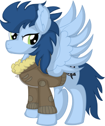 Size: 5998x7224 | Tagged: safe, artist:cyanlightning, oc, oc only, oc:cerulean storm, pegasus, pony, 2022 community collab, derpibooru community collaboration, .svg available, absurd resolution, bomber jacket, clothes, jacket, male, simple background, solo, stallion, transparent background, vector