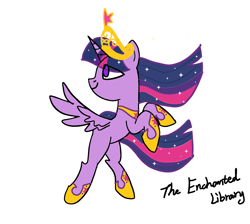 Size: 1420x1270 | Tagged: safe, artist:一颗旋转的柚子, twilight sparkle, alicorn, pony, fanfic:the enchanted library, g4, crown, jewelry, regalia, simple background, solo, twilight sparkle (alicorn), white background