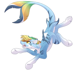 Size: 4014x3690 | Tagged: safe, alternate version, artist:amazing-artsong, oc, oc only, oc:mikleo, original species, shark, shark pony, high res, male, simple background, solo, transparent background