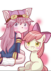 Size: 721x1000 | Tagged: safe, artist:rao, apple bloom, earth pony, pony, g4, blushing, chocolat gelato, female, filly, solatorobo