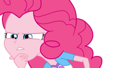 Size: 1366x768 | Tagged: safe, artist:herusann, pinkie pie, equestria girls, g4, my little pony equestria girls, bust, clothes, eyelashes, female, simple background, solo, thinking, transparent background