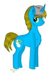 Size: 720x960 | Tagged: safe, artist:madlilon2051, oc, oc only, pony, unicorn, chest fluff, ear fluff, female, hat, horn, mare, simple background, smiling, solo, transparent background, unicorn oc