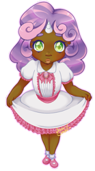 Size: 367x660 | Tagged: safe, artist:jazzie-simone, sweetie belle, human, g4, clothes, curtsey, dark skin, dress, female, horn, horned humanization, humanized, shoes, simple background, smiling, solo, transparent background