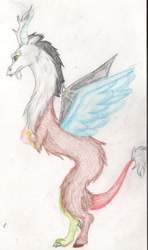 Size: 1423x2400 | Tagged: safe, artist:alcidence, discord, draconequus, g4, profile, solo, traditional art