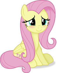 Size: 2757x3519 | Tagged: safe, artist:anime-equestria, fluttershy, pegasus, pony, g4, adorable face, beautiful, blushing, cute, daaaaaaaaaaaw, female, folded wings, full body, high res, looking at you, mare, pink mane, pink tail, shadow, shyabetes, simple background, sitting, smiling, solo, tail, teal eyes, transparent background, vector, wings