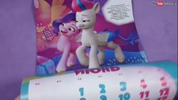 Size: 1272x716 | Tagged: safe, pipp petals, zipp storm, pegasus, pony, g5, my little pony: a new generation, calendar, cyrillic, merchandise, russian, youtube link