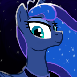 Size: 1920x1920 | Tagged: safe, artist:corsairsedge, princess luna, alicorn, pony, g4, bust, looking at you, smiling, solo