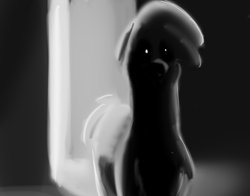 Size: 2040x1602 | Tagged: safe, artist:hitsuji, paprika (tfh), alpaca, them's fightin' herds, black sclera, community related, looking at you, monochrome, ominous, solo, white pupils