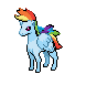 Size: 78x77 | Tagged: safe, artist:askpinkiepieandfriends, edit, rainbow dash, pegasus, pony, ponyta, g4, female, mare, picture for breezies, pixel art, pokémon, simple background, solo, sprite, transparent background