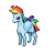 Size: 78x77 | Tagged: safe, artist:askpinkiepieandfriends, edit, rainbow dash, pegasus, pony, ponyta, g4, female, mare, pixel art, pokémon, simple background, solo, sprite, transparent background