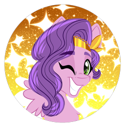 Size: 1250x1270 | Tagged: safe, artist:missbramblemele, pipp petals, pegasus, pony, g5, my little pony: a new generation, adorapipp, bust, cute, one eye closed, portrait, simple background, solo, transparent background, wink