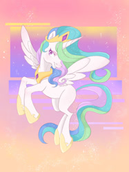 Size: 1024x1366 | Tagged: safe, artist:xxparadoxponyxx, princess celestia, alicorn, pony, g4, abstract background, female, solo