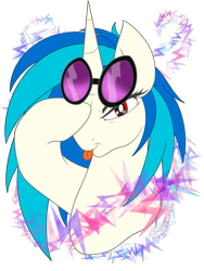 Size: 3000x4000 | Tagged: safe, artist:thelifeoncl0ud9, dj pon-3, vinyl scratch, pony, unicorn, g4, bust, female, red eyes, simple background, solo, tongue out, transparent background