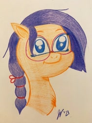 Size: 768x1024 | Tagged: safe, artist:jesslmc16, sunny starscout, earth pony, pony, g5, my little pony: a new generation, spoiler:g5, chest fluff, colored pencil drawing, concept art, drawing, imalou, traditional art