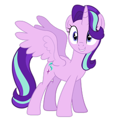 Size: 980x1046 | Tagged: safe, artist:baydesbases, edit, starlight glimmer, alicorn, pony, g4, alicornified, female, race swap, simple background, smiling, solo, starlicorn, transparent background, xk-class end-of-the-world scenario