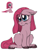 Size: 781x1040 | Tagged: safe, artist:milledpurple, pinkie pie, earth pony, pony, g4, duo, ear fluff, eyelashes, female, floppy ears, mare, pinkamena diane pie, sad, scene interpretation, simple background, sitting, unshorn fetlocks, white background