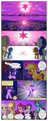 Size: 612x1552 | Tagged: safe, artist:newbiespud, edit, edited screencap, screencap, applejack, fluttershy, pinkie pie, rainbow dash, rarity, spike, twilight sparkle, alicorn, dragon, earth pony, pegasus, pony, unicorn, comic:friendship is dragons, g4, magical mystery cure, :o, butt, comic, d:, dialogue, eyelashes, eyes closed, female, flying, jewelry, male, mane seven, mane six, mare, open mouth, raised hoof, screencap comic, smiling, spread wings, surprised, tiara, twibutt, twilight sparkle (alicorn), wide eyes, wings