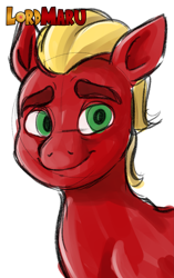 Size: 1695x2700 | Tagged: safe, artist:lordmarukio, sprout cloverleaf, earth pony, pony, g5, my little pony: a new generation, cute, eyebrows, head shot, male, solo, stallion