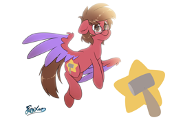 Size: 5000x3500 | Tagged: safe, artist:fluffyxai, oc, oc only, oc:starhammer, pony, glasses, looking at you, simple background, solo, white background