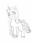 Size: 7500x10000 | Tagged: safe, artist:chedx, izzy moonbow, pony, unicorn, g5, my little pony: a new generation, absurd resolution, female, lineart, mare, simple background, smiling, solo, transparent background