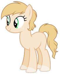 Size: 1244x1520 | Tagged: safe, artist:cindystarlight, oc, oc only, earth pony, pony, coat markings, earth pony oc, female, freckles, full body, green eyes, mare, simple background, smiling, socks (coat markings), solo, standing, tail, transparent background