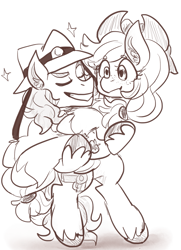 Size: 1229x1696 | Tagged: safe, artist:mimiporcellini, applejack, earth pony, pony, g4, bridal carry, carrying, crossover, crossover shipping, doodle, female, hol horse, holding a pony, holjack, jojo's bizarre adventure, male, ponified, shipping, straight