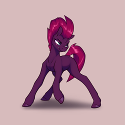 Size: 2875x2875 | Tagged: safe, artist:aquaticvibes, tempest shadow, pony, unicorn, g4, blank flank tempest, broken horn, eye scar, female, high res, horn, mare, missing accessory, no armor, scar, simple background, solo