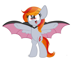 Size: 1317x1080 | Tagged: safe, artist:sugarcloud12, oc, oc only, oc:tridashie, pegasus, pony, bipedal, female, mare, open mouth, sharp teeth, simple background, solo, teeth, transparent background, vampire costume