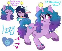 Size: 6000x5000 | Tagged: safe, artist:t-whiskers, izzy moonbow, oc, oc:tani, cat, pony, unicorn, g5, my little pony: a new generation, ball, blushing, bracelet, cutie mark, duo, eyes closed, furry, furry oc, horn, hornball, izzy's tennis ball, jewelry, simple background, tennis ball, white background