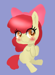 Size: 489x665 | Tagged: safe, artist:doubt, apple bloom, earth pony, pony, g4, blushing, female, filly, solo