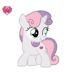 Size: 1500x1500 | Tagged: safe, artist:topaz7373, sweetie belle, pony, unicorn, crusaders of the lost mark, g4, my little pony: friendship is magic, cutie mark, female, filly, grin, looking back, simple background, smiling, solo, the cmc's cutie marks, transparent background, vector