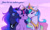 Size: 1280x779 | Tagged: safe, artist:nintheclipse, princess celestia, princess luna, twilight sparkle, alicorn, pony, g4, bedroom eyes, blushing, crossed horns, crown, female, hair over one eye, horn, horns are touching, jewelry, lesbian, looking at someone, mare, movie reference, personal space invasion, peytral, polyamory, regalia, ship:twilestia, ship:twiluna, ship:twilunestia, shipping, smiling, song reference, spoilers for another series, steven universe, steven universe: the movie, trio, trio female, twilight sparkle (alicorn)