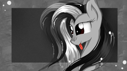 Size: 3264x1836 | Tagged: safe, artist:herusann, oc, oc only, earth pony, pony, :p, bust, earth pony oc, solo, tongue out, zoom layer