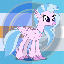 Size: 1000x1000 | Tagged: safe, artist:yourfavepokemontype, silverstream, classical hippogriff, hippogriff, g4, female, flying type, jewelry, necklace, pokémon, pokémon type, solo, water type