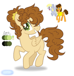 Size: 1512x1554 | Tagged: safe, cheese sandwich, derpy hooves, oc, pegasus, pony, g4, female, mare, offspring, parent:cheese sandwich, parent:derpy hooves, simple background, transparent background
