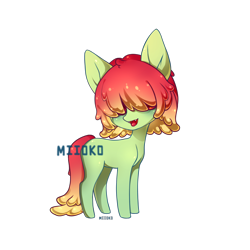 Size: 1500x1500 | Tagged: safe, artist:miioko, oc, oc only, earth pony, pony, earth pony oc, hair over eyes, simple background, smiling, solo, transparent background