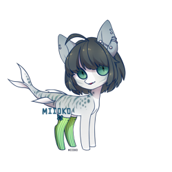 Size: 1500x1500 | Tagged: safe, artist:miioko, oc, oc only, original species, pony, shark, shark pony, clothes, ear piercing, earring, jewelry, piercing, simple background, socks, solo, transparent background