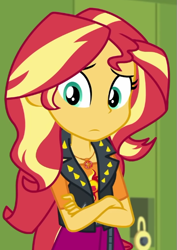 Size: 433x612 | Tagged: safe, screencap, sunset shimmer, equestria girls, equestria girls specials, g4, my little pony equestria girls: better together, my little pony equestria girls: holidays unwrapped, o come all ye squashful, cropped, solo