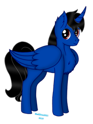 Size: 720x960 | Tagged: safe, artist:madlilon2051, oc, oc only, alicorn, pony, alicorn oc, chest fluff, horn, male, simple background, smiling, solo, stallion, transparent background, wings