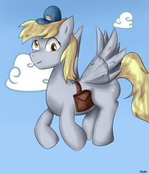 Size: 3000x3500 | Tagged: safe, artist:hurb, derpy hooves, pegasus, pony, g4, female, flying, high res, mare, smiling, solo