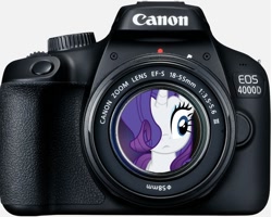 Size: 882x706 | Tagged: safe, artist:karadeg, rarity, pony, unicorn, g4, canon (camera), joke, solo, zoom lens